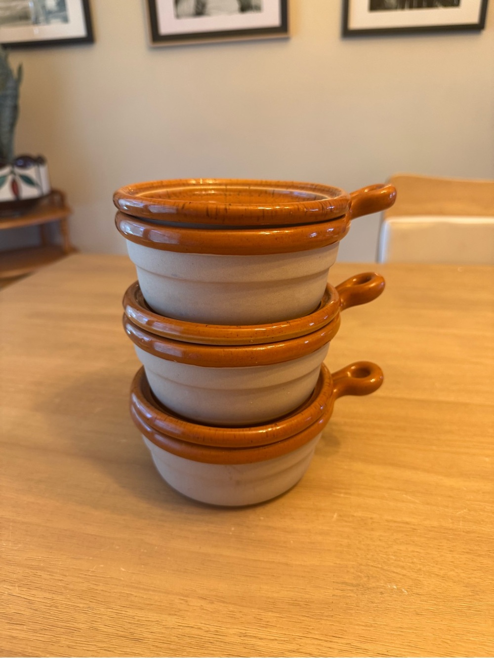 Bennington Potters Bistro Bowl Crock w/Saucer 1894 DG Vermont (set of 3)